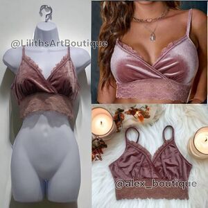 SHEIN Velvet Dusty Pink Bralette Top - Size M for Women